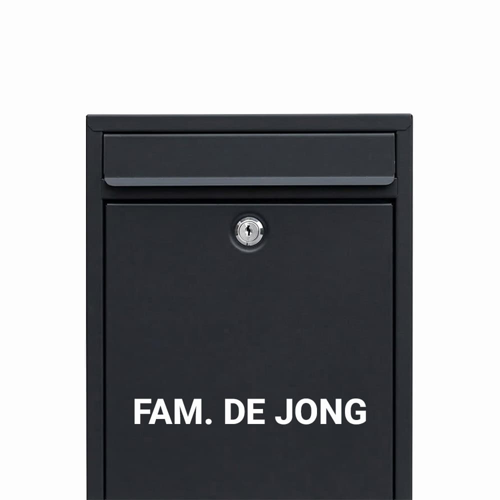 Brievenbus sticker met eigen naam - vinyl sticker kopen bij De Stickerbaas