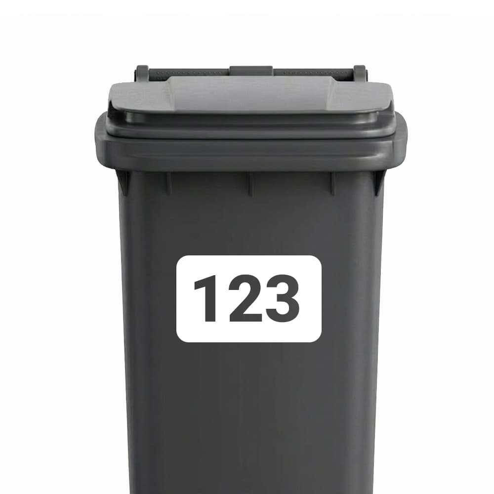 Huisnummer Vierkant - Container / Kliko sticker - vinyl sticker kopen bij De Stickerbaas