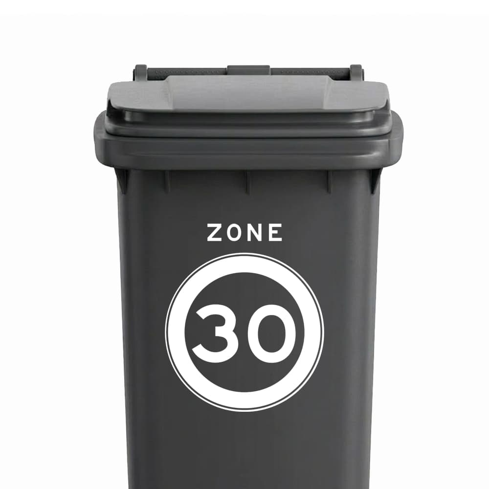 30KM Zone - Container / Kliko sticker - vinyl sticker kopen bij De Stickerbaas