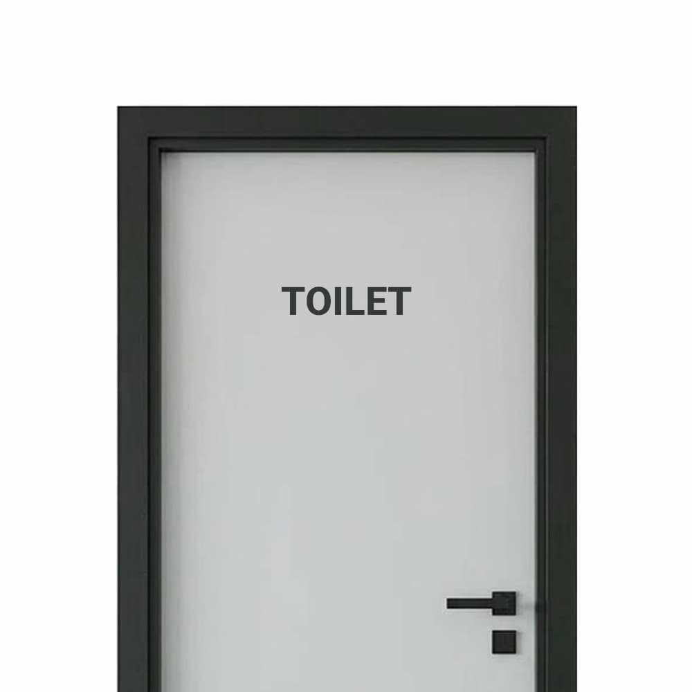 Toilet deursticker - Strakke letters - vinyl sticker kopen bij De Stickerbaas