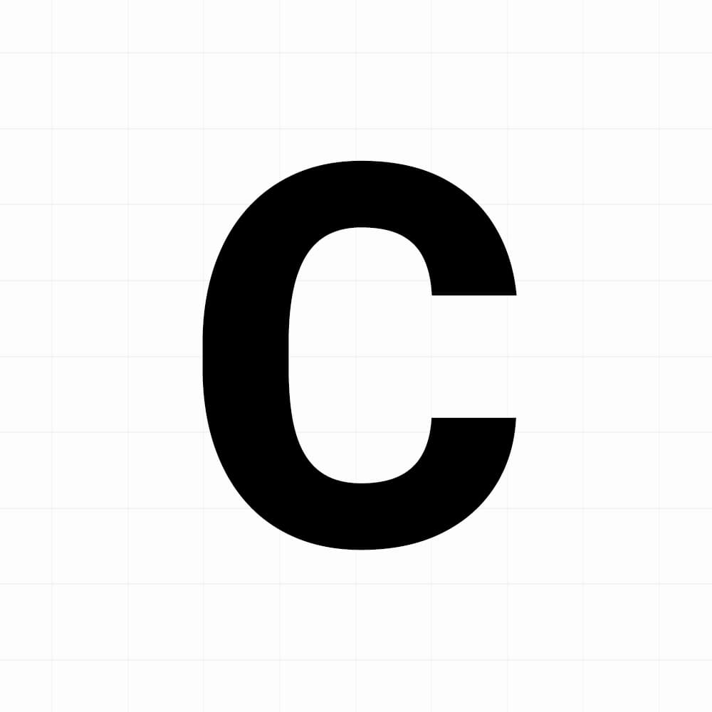 Letter sticker: C - Losse plakletter - vinyl sticker kopen bij De Stickerbaas