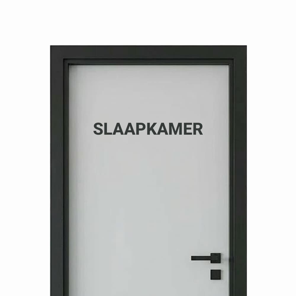 Slaapkamer deursticker - Strakke letters - vinyl sticker kopen bij De Stickerbaas