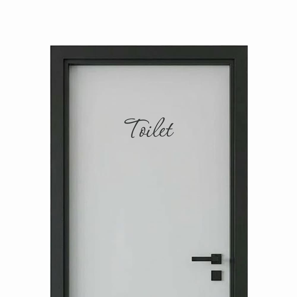 Toilet deursticker - Sierlijke letters - vinyl sticker kopen bij De Stickerbaas