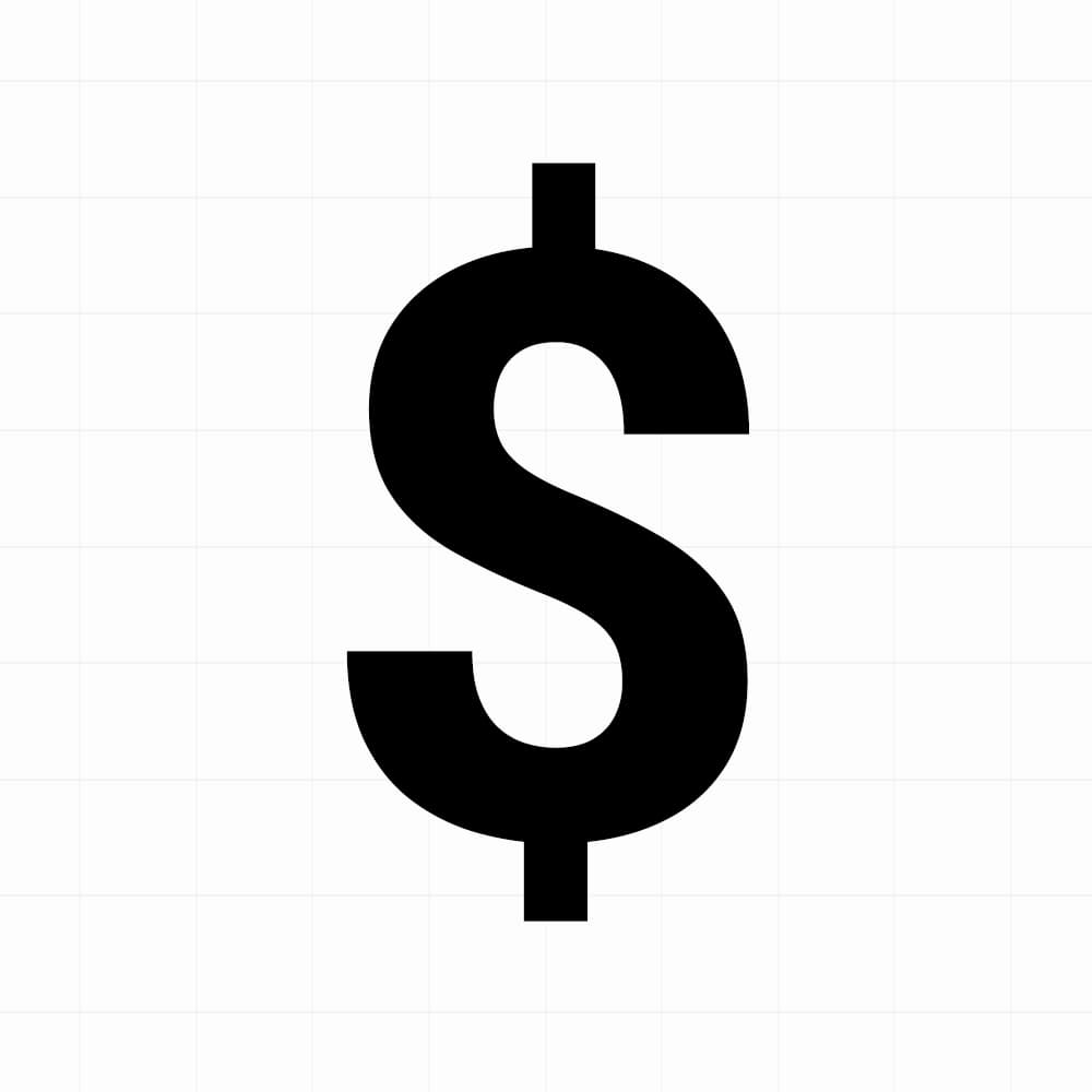 Dollarteken sticker - Losse plakletter - vinyl sticker kopen bij De Stickerbaas