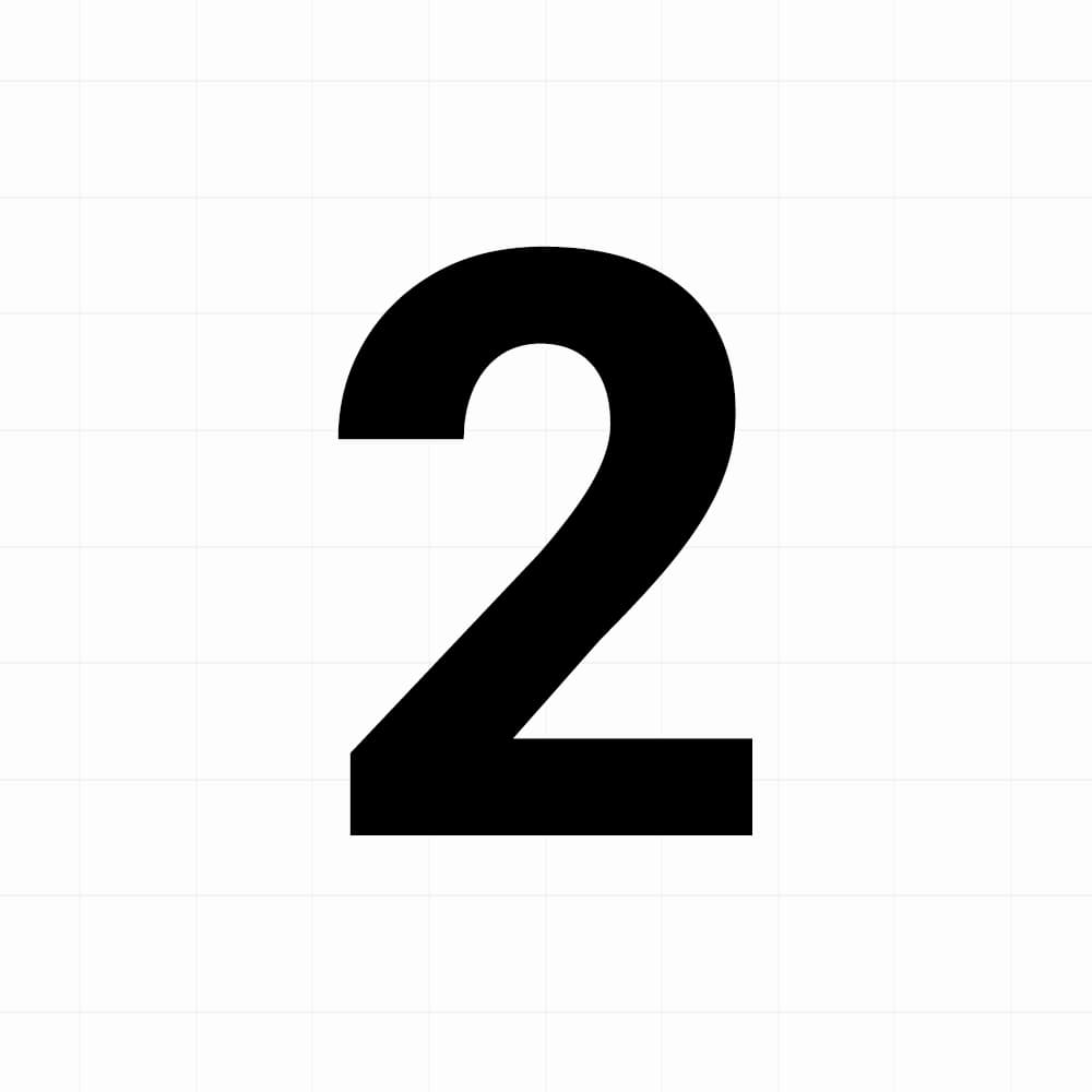 Cijfer sticker: 2 - Losse plakcijfer - vinyl sticker kopen bij De Stickerbaas