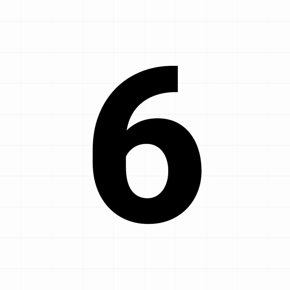 Cijfer sticker: 6 - Losse plakcijfer - vinyl sticker kopen bij De Stickerbaas