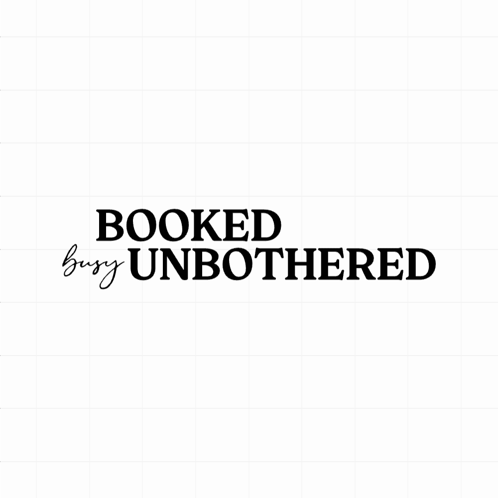 Booked busy unbothered - Motivatie sticker - vinyl sticker kopen bij De Stickerbaas