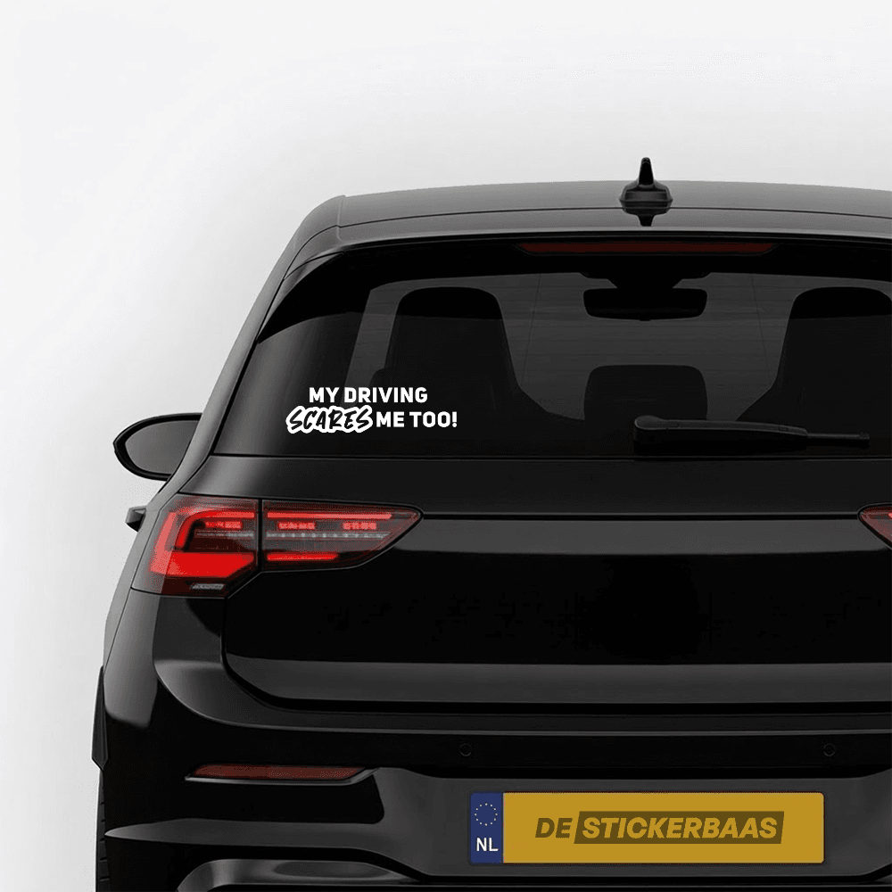 My driving scares me too 3 - vinyl sticker kopen bij De Stickerbaas